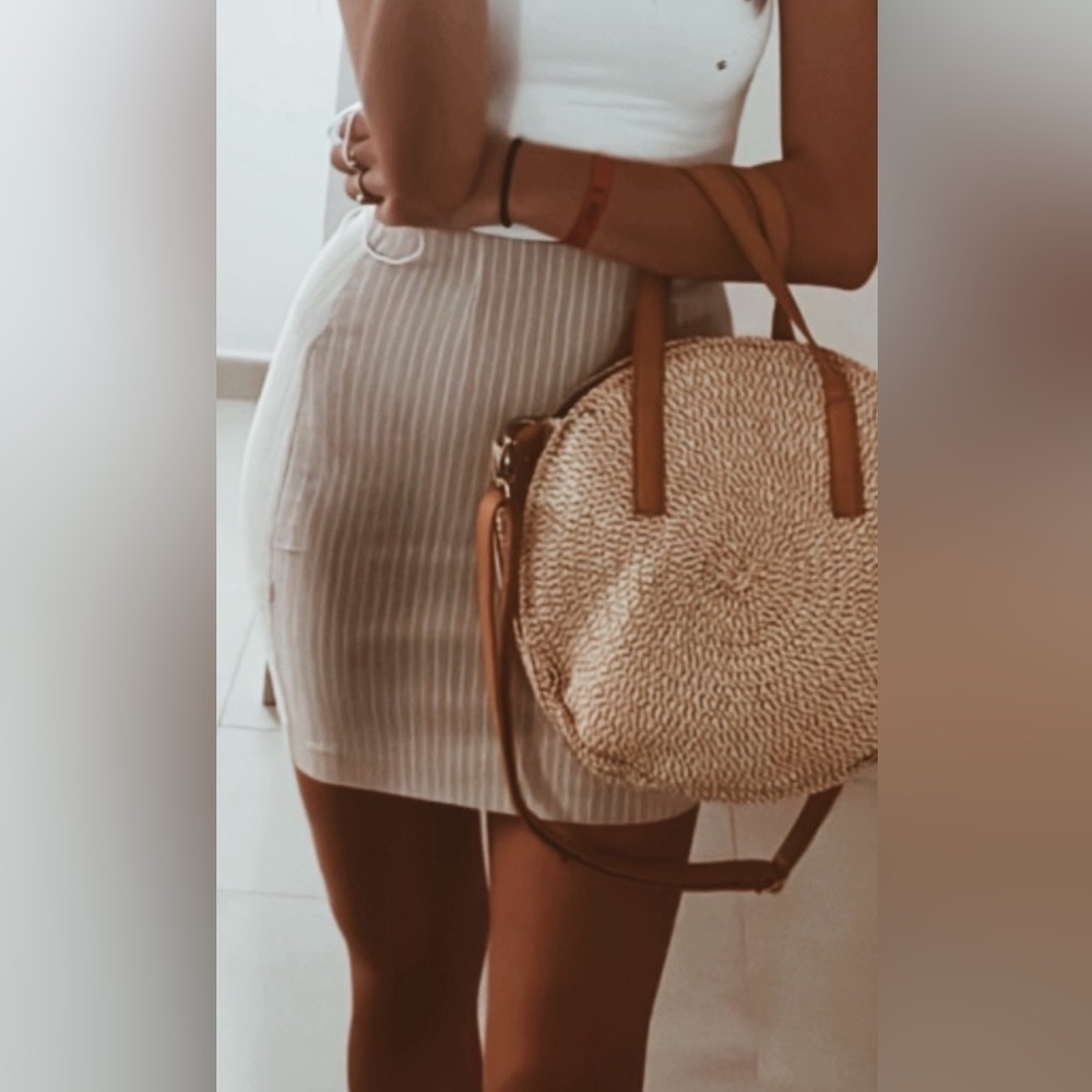 Classic Beige Striped Skirt